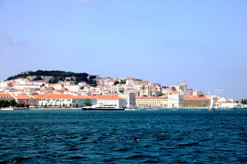 Lisbon from the south side by the sea